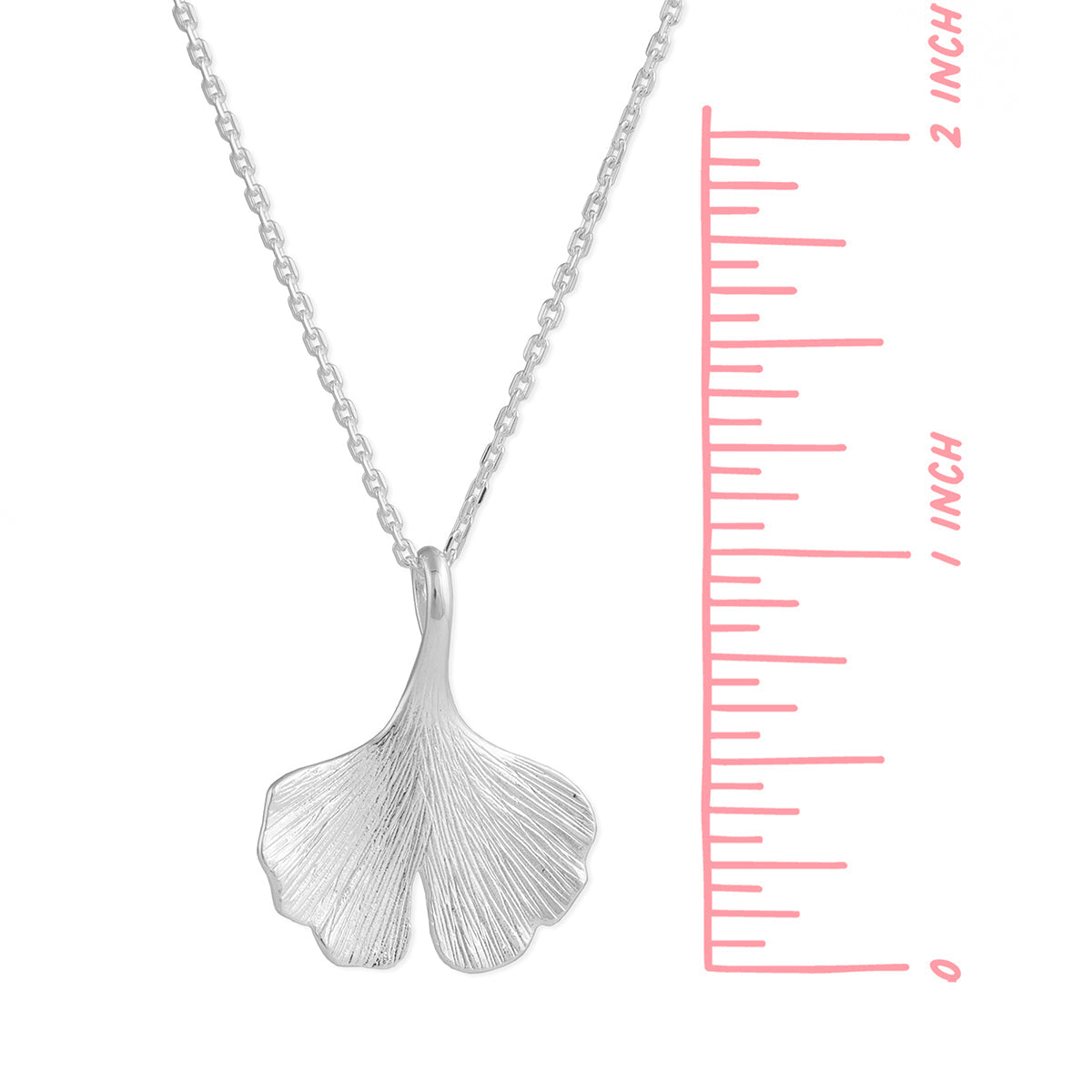 Sterling Silver Ginkgo Leaf Necklace