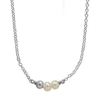 Sterling Silver 18 inch Pearl Necklace by Boma