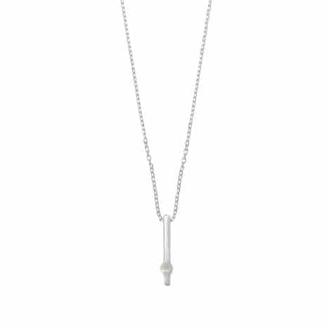 Sterling Silver 18 inch Pearl Bar Necklace by Boma