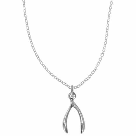 Sterling Silver Wishbone Necklace on 16 inch chain with 2 inch extender by Boma