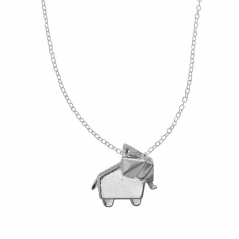 Sterling Silver Elephant Pendant and Necklace by Boma