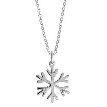 Sterling Silver 16 inch 2 inch Snowflake Necklace by Boma