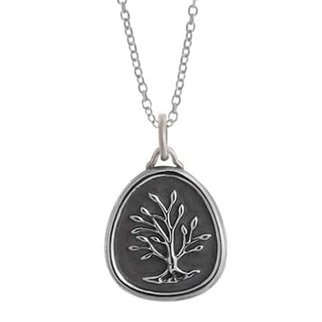 Sterling Silver 18 inch Tree of Life Necklace with Oxidized Finish by Boma