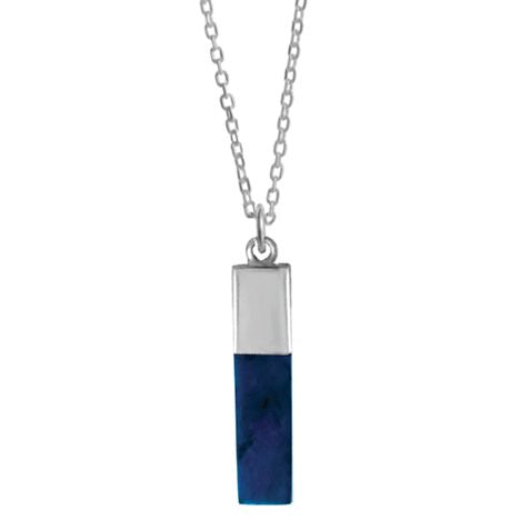 Sterling Silver Lapis Bar Necklace by Boma