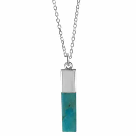 Sterling Silver Turquoise Bar Necklace by Boma