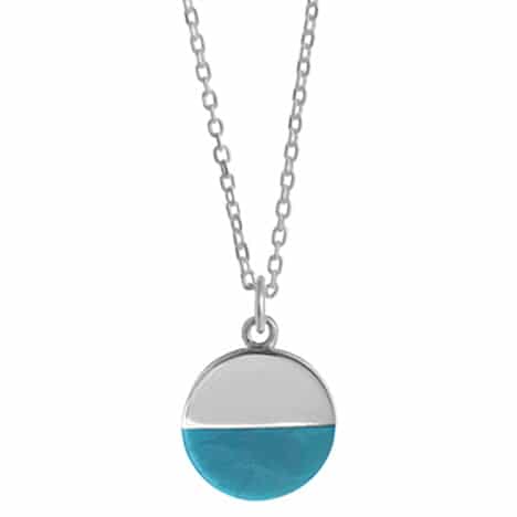 Sterling Silver 18 inch Necklace with Turquoise by Boma