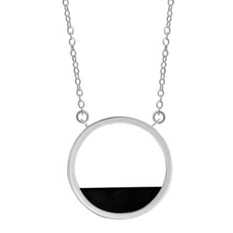 Sterling Silver 20 inch Onyx Necklace by Boma