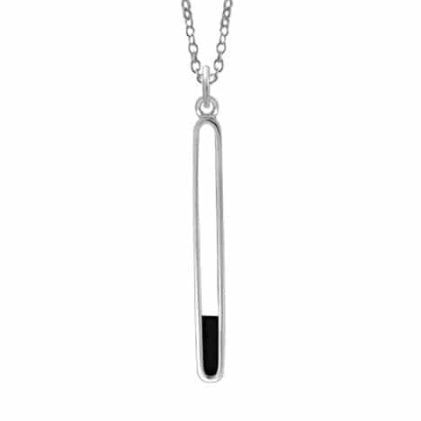 Sterling Silver Black Onyx Bar Necklace by Boma