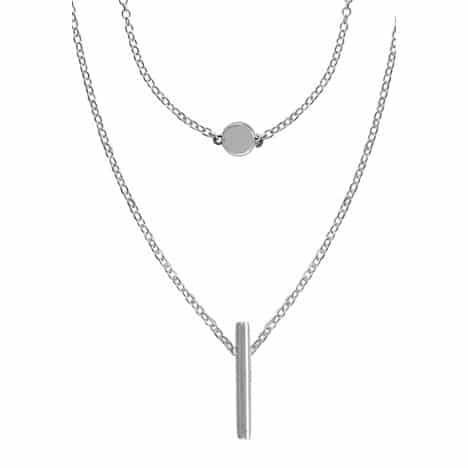 Sterling Silver 18 inch plus 2 inch Layered Necklace by Boma