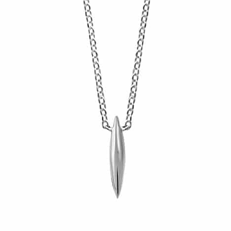 Sterling Silver 12mm  Tapered Pendant on 16 inch chain with 2 inch extender by Boma