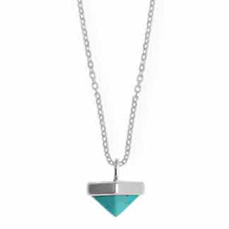 Sterling Silver Turquoise Triangle Necklace by Boma