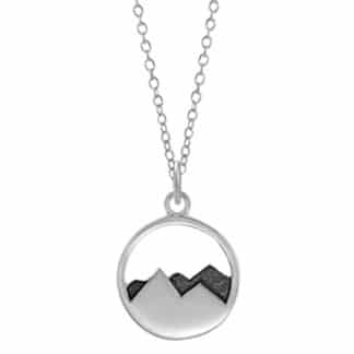 Sterling Silver Oxidized Mountain Necklace by Boma