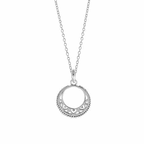 Sterling Silver 18 inch Circle Necklace with Filligree by Boma