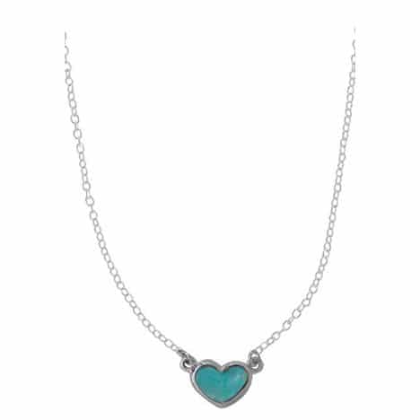 Sterling Silver Turquoise Heart Necklace by Boma