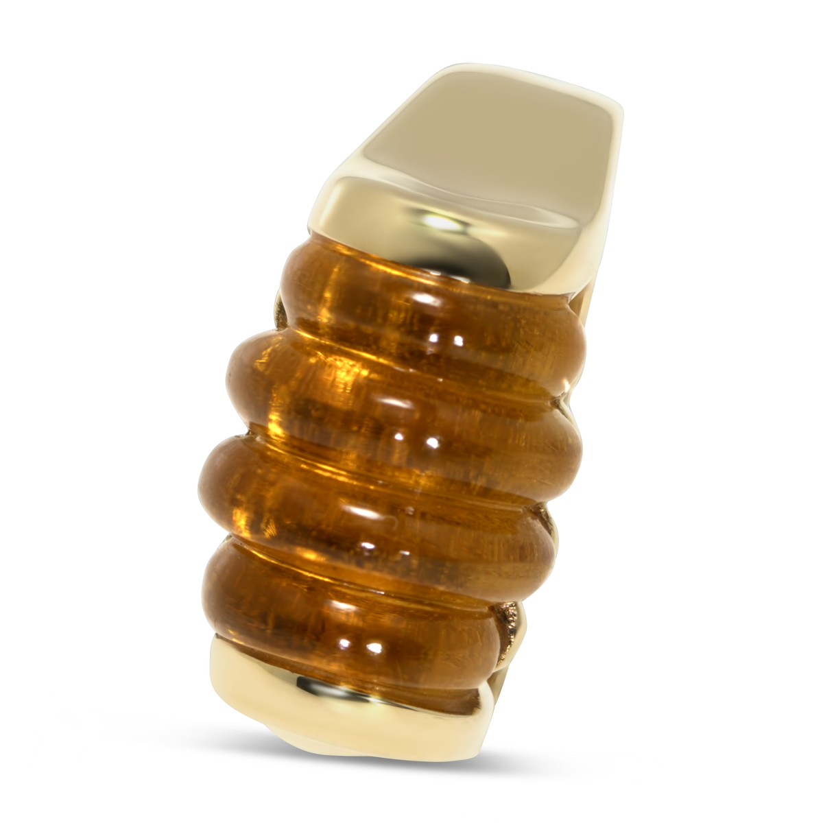 14K Yellow Gold Beehive Citrine Ring