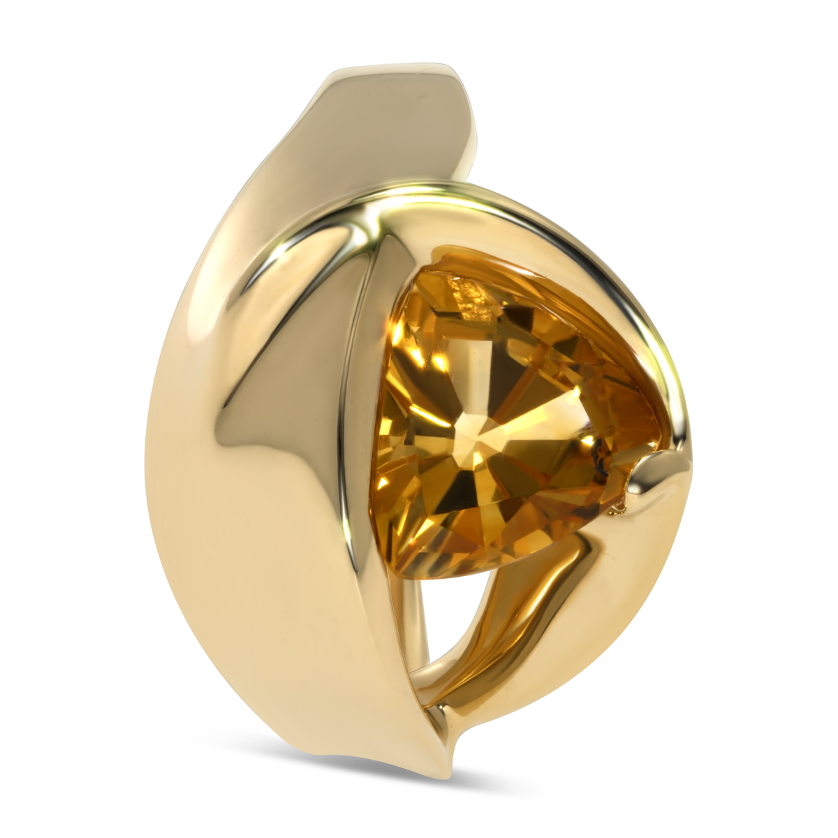 14K Yellow Gold Trillion Citrine Ring