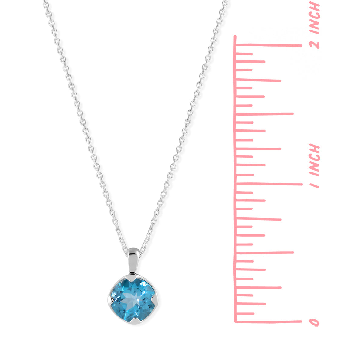 Sterling Silver Round Blue Topaz 18 to 20 inch Necklace