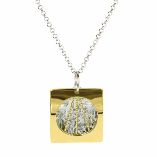 Sterling Silver and Yellow Gold Plated Cosmic Necklace by Frederic Duclos