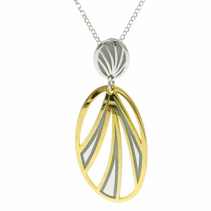 Sterling Silver and Yellow Gold Plated Tropics Necklace by Frederic Duclos