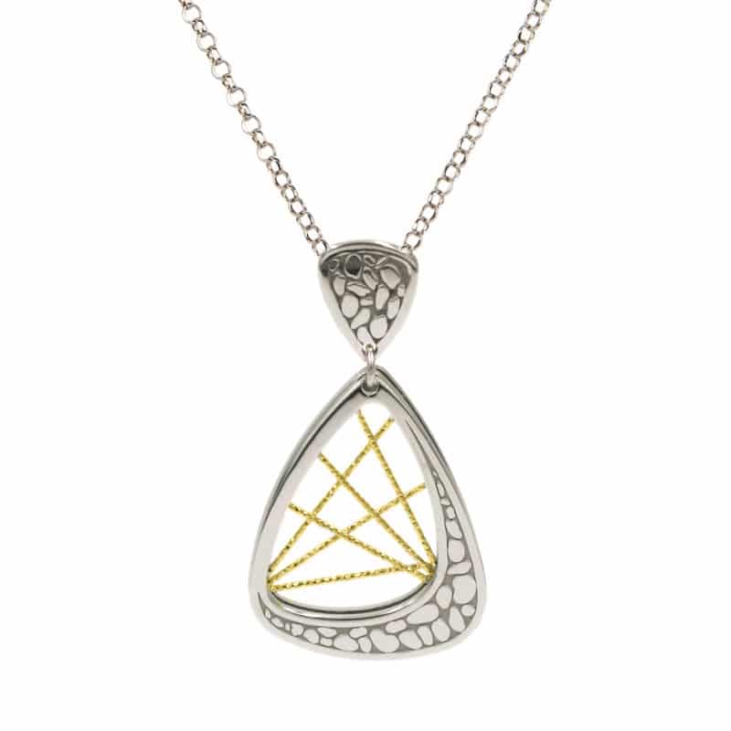 Sterling Silver and Yellow Gold Plated Milky Way Necklace by Frederic Duclos