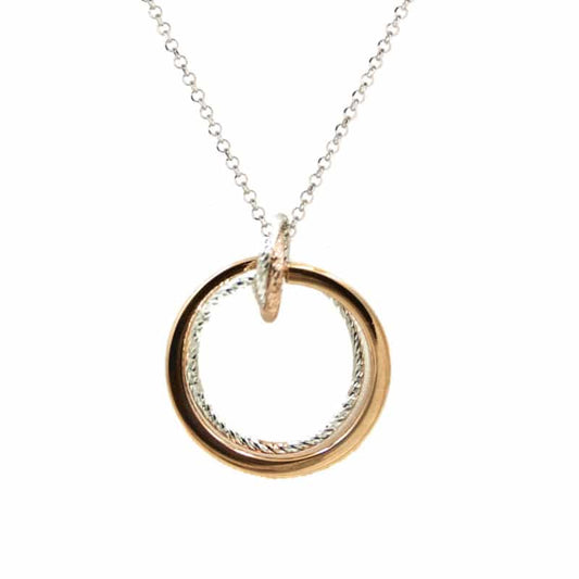 Sterling Silver and Rose Gold Plated Large Love Knot 30 inch Necklace by Frederic Duclos