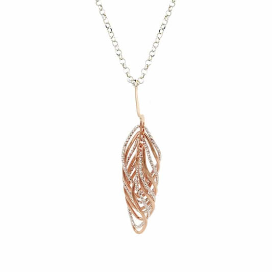 Sterling Silver and Rose Gold Plated Vortex Necklace by Frederic Duclos