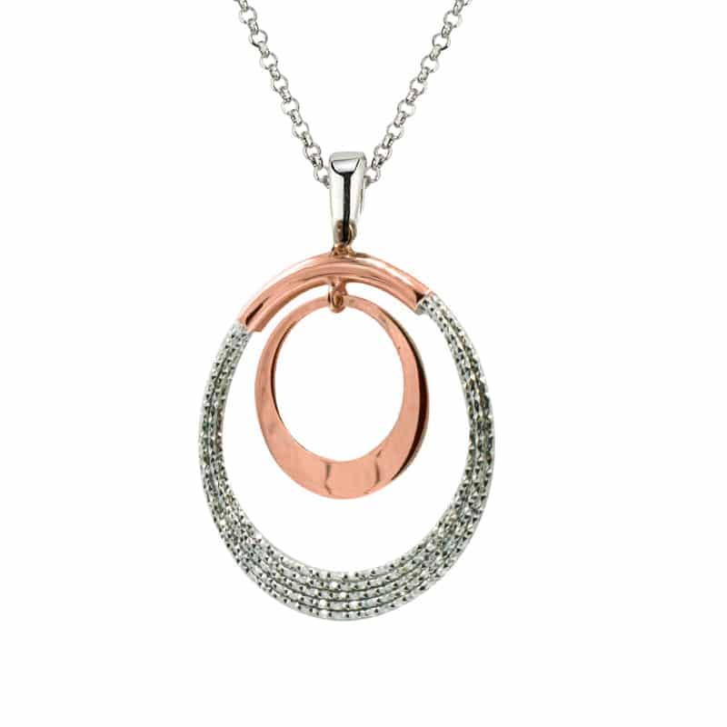 Sterling Silver And Rose Gold Plated Denise Necklace by Frederic Duclos