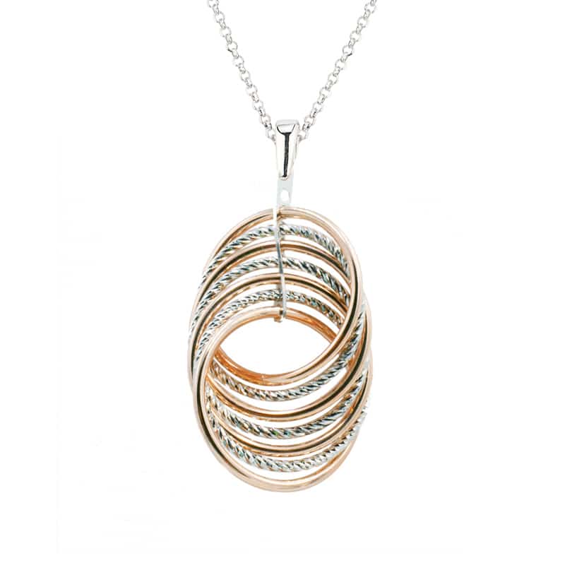 Sterling Silver and Rose Gold Plated Hanna Necklace by Frederic Duclos