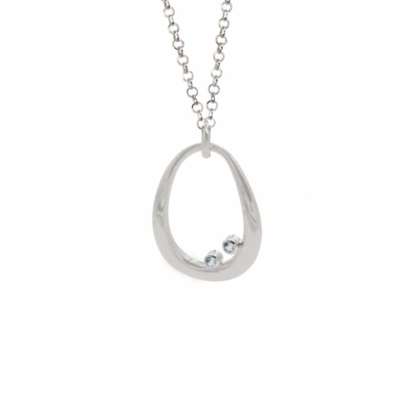 Sterling Silver and Blue Topaz (Irradiated) Trixie Necklace by Frederic Duclos