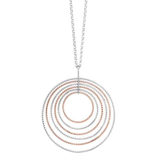 Sterling Silver Rose Gold Plated Halo Necklace by Frederic Duclos