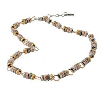 Sterling Silver and Rose Gold Vermeil Bead Necklace by Frederic Duclos