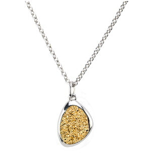 Sterling Silver Gold Coated Drusy Wanda Necklace by Frederic Duclos