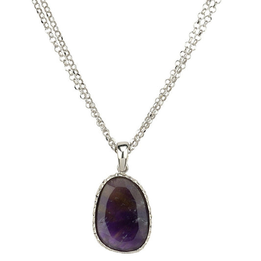 Sterling Silver Double Strand Amethyst Necklace by Frederic Duclos