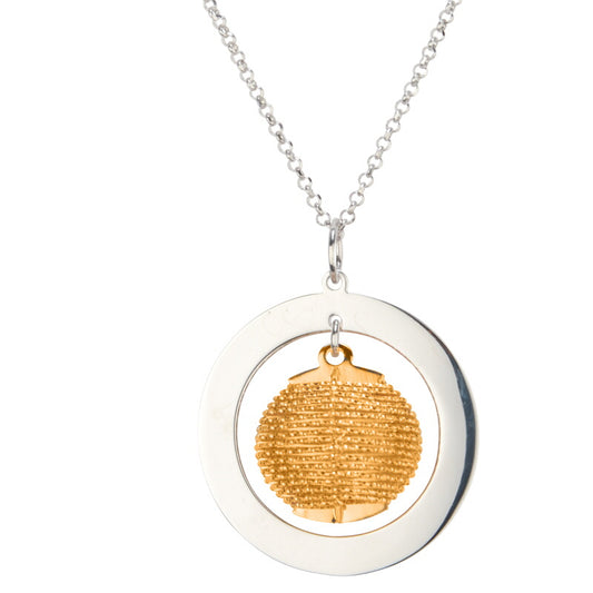 Sterling Silver Yellow Gold Plated Solar Wrap Necklace by Frederic Duclos