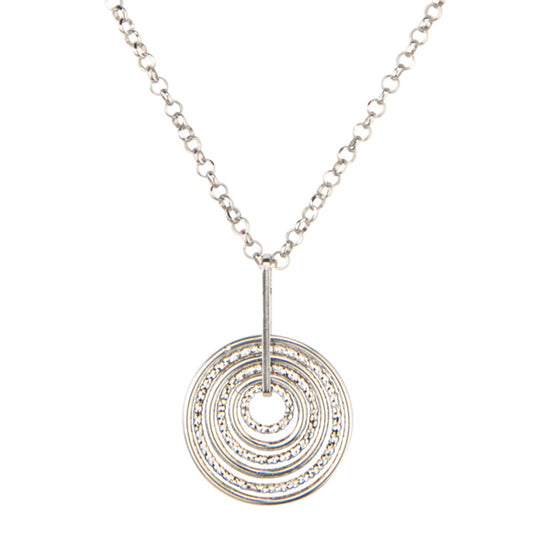 Sterling Silver Smooth And Sparkle Necklace by Frederic Duclos