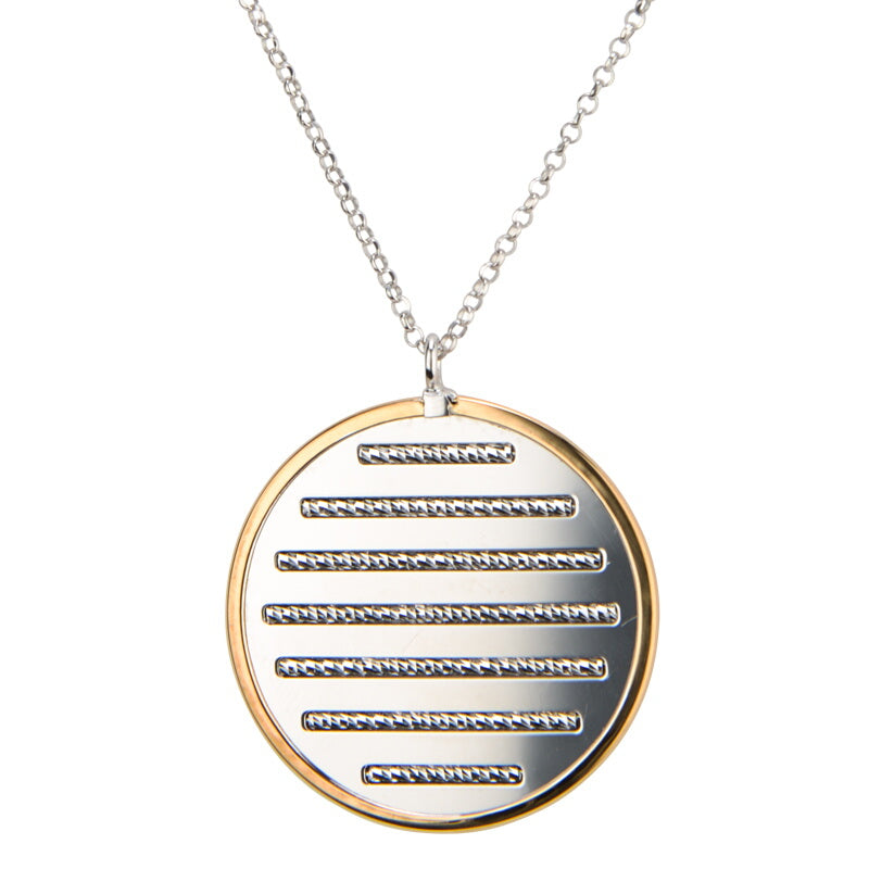 Sterling Silver And Yellow Gold Plated Abacus Necklace by Frederic Duclos