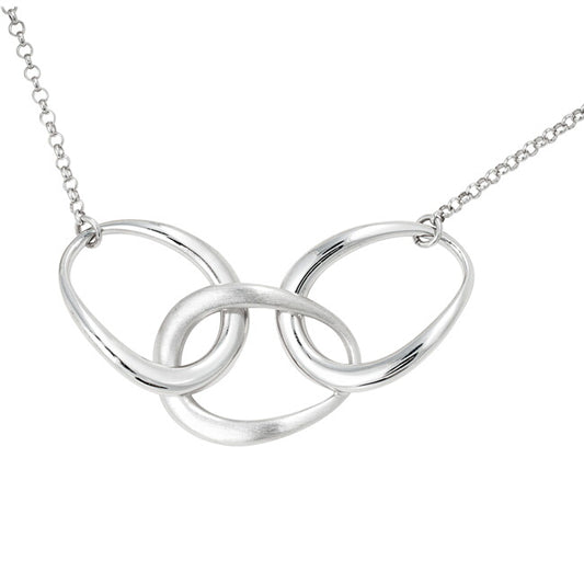 Sterling Silver Triple Link Necklace by Frederic Duclos