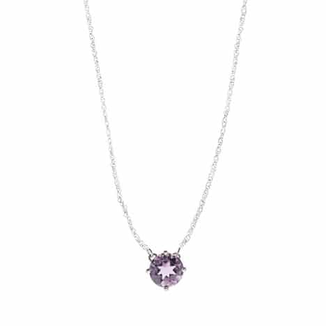 Sterling Silver Round Amethyst Necklace by Boma