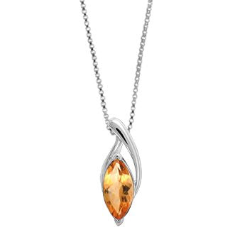 Sterling Silver Pear Shaped Citrine Necklace by Boma