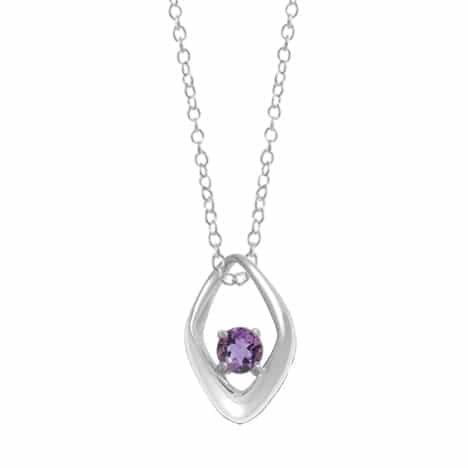 Sterling Silver 18 inch Necklace with Amethyst by Boma