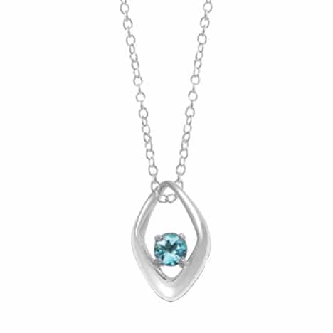 Sterling Silver 18 inch Necklace with Blue Topaz by Boma