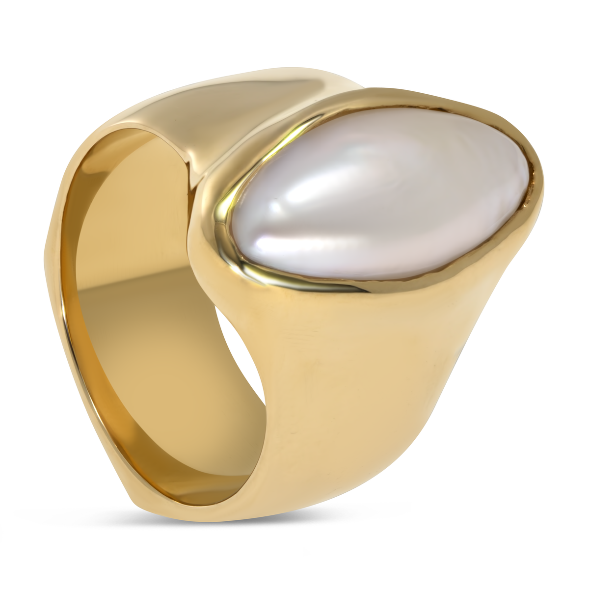14K Yellow Gold Baroque Pearl Ring