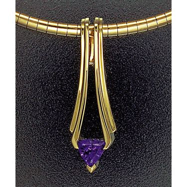 14K Yellow Gold Amethyst Pendant by John Bagley