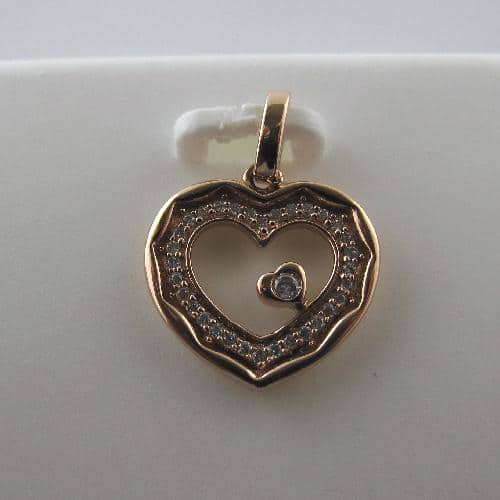 18K Rose Gold Diamond Heart Pendant by Bassali