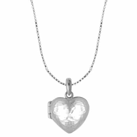 Sterling Silver 12mm Hammered Heart Locket by Boma