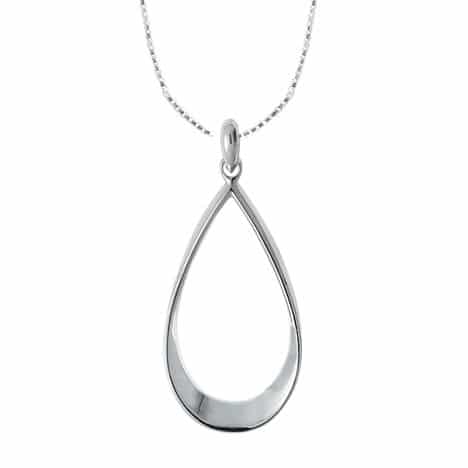 Sterling Silver Hollow Pear Shaped Pendant by Boma