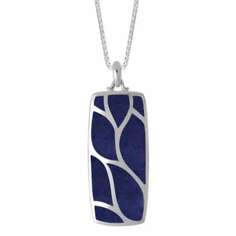 Sterling Silver Rectangle Lapis Pendant by Boma