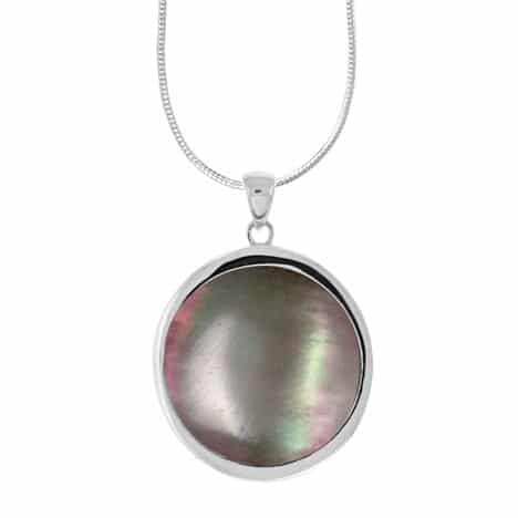 Sterling Silver Round Genuine Onyx-Pendant Only by Boma