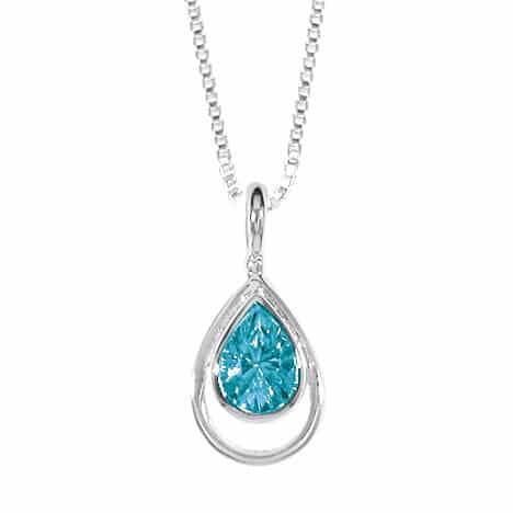 Sterling Silver Light Blue Topaz Pendant Only by Boma