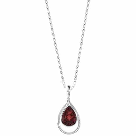 Sterling Silver Garnet Pendant Only by Boma